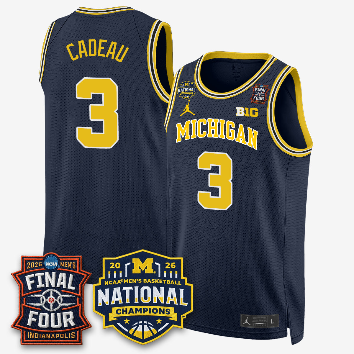 MICH 2026 NCAA Men's Basketball Champions Limited Jersey - All Stitched