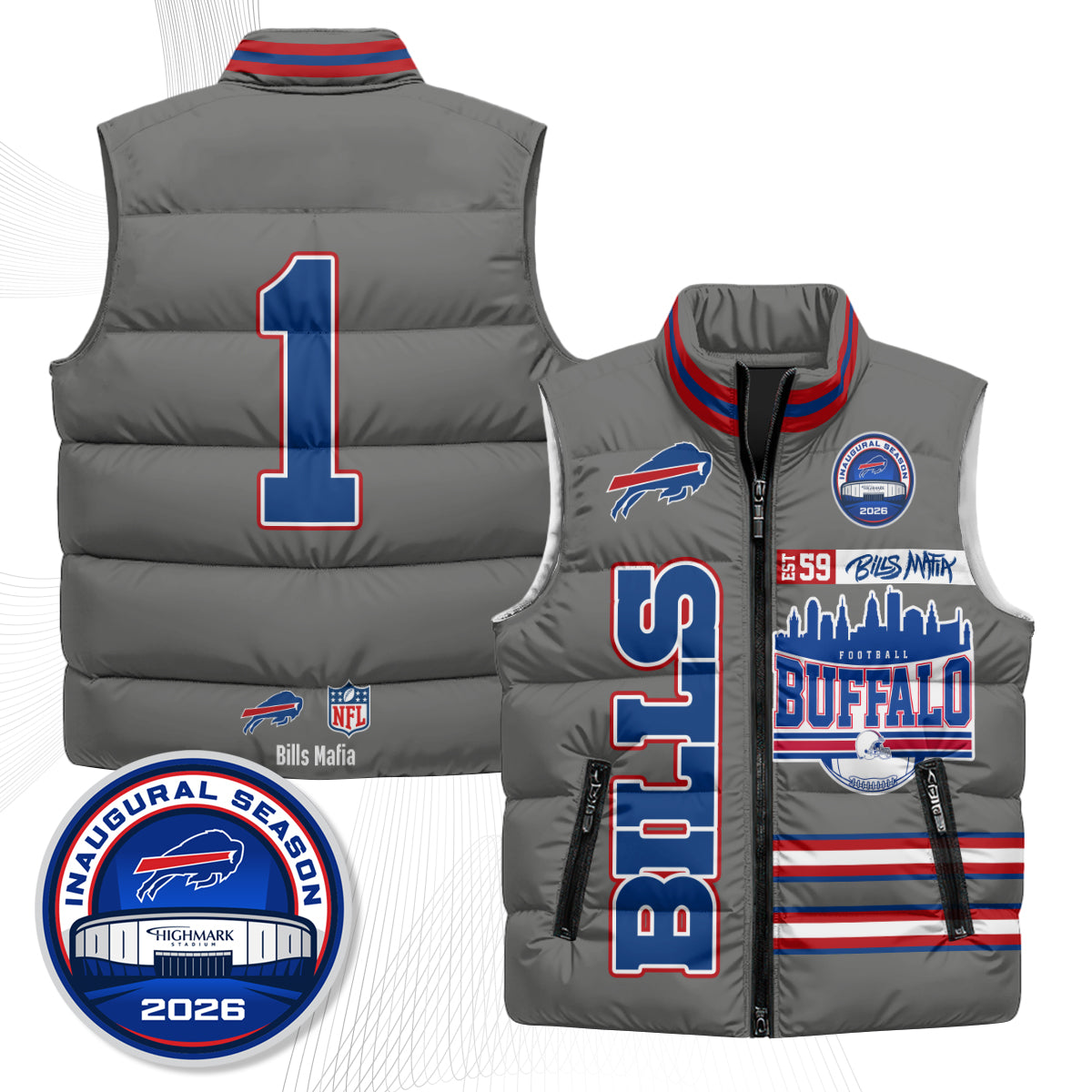 BUF "Mafia" Edition Puffer Vest - Printed