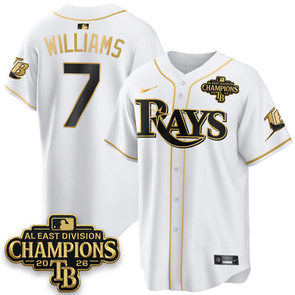 Tampa Bay Rays 2026 AL East Champs Gold Edition Vapor Jersey - Stitched