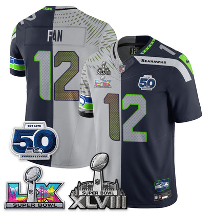 Seattle Seahawks SB LX Champs Split Edition Vapor Jersey - Stitch