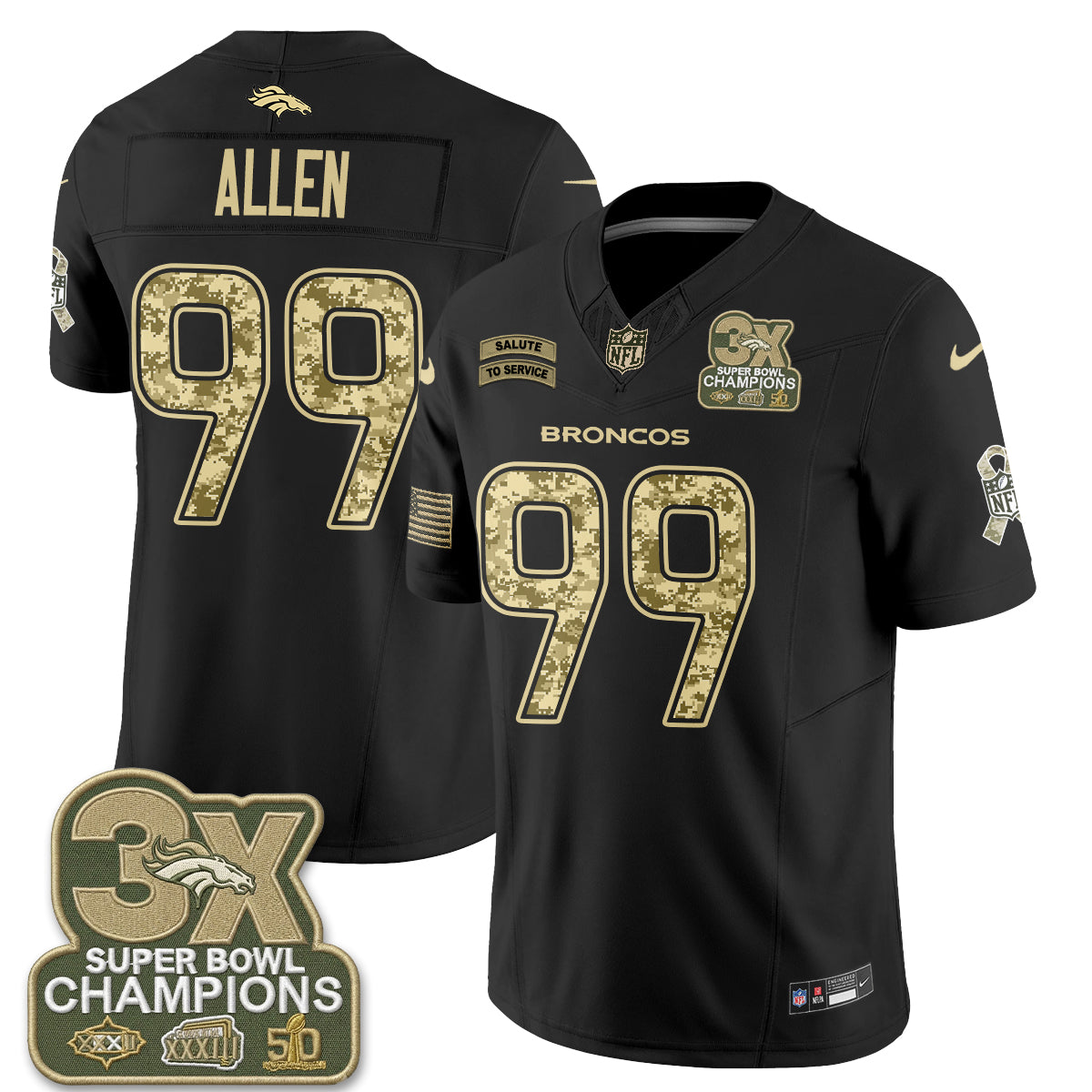 Denver Broncos 2026 Salute to Service V2 Vapor Jersey - Stitched