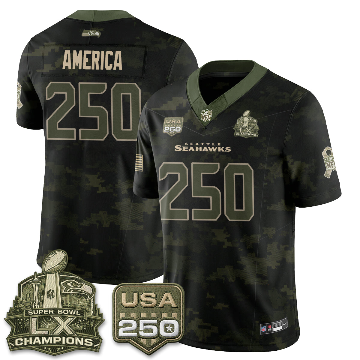 Seattle Seahawks 2026 Salute to Service Edition Vapor Jersey - Stitched