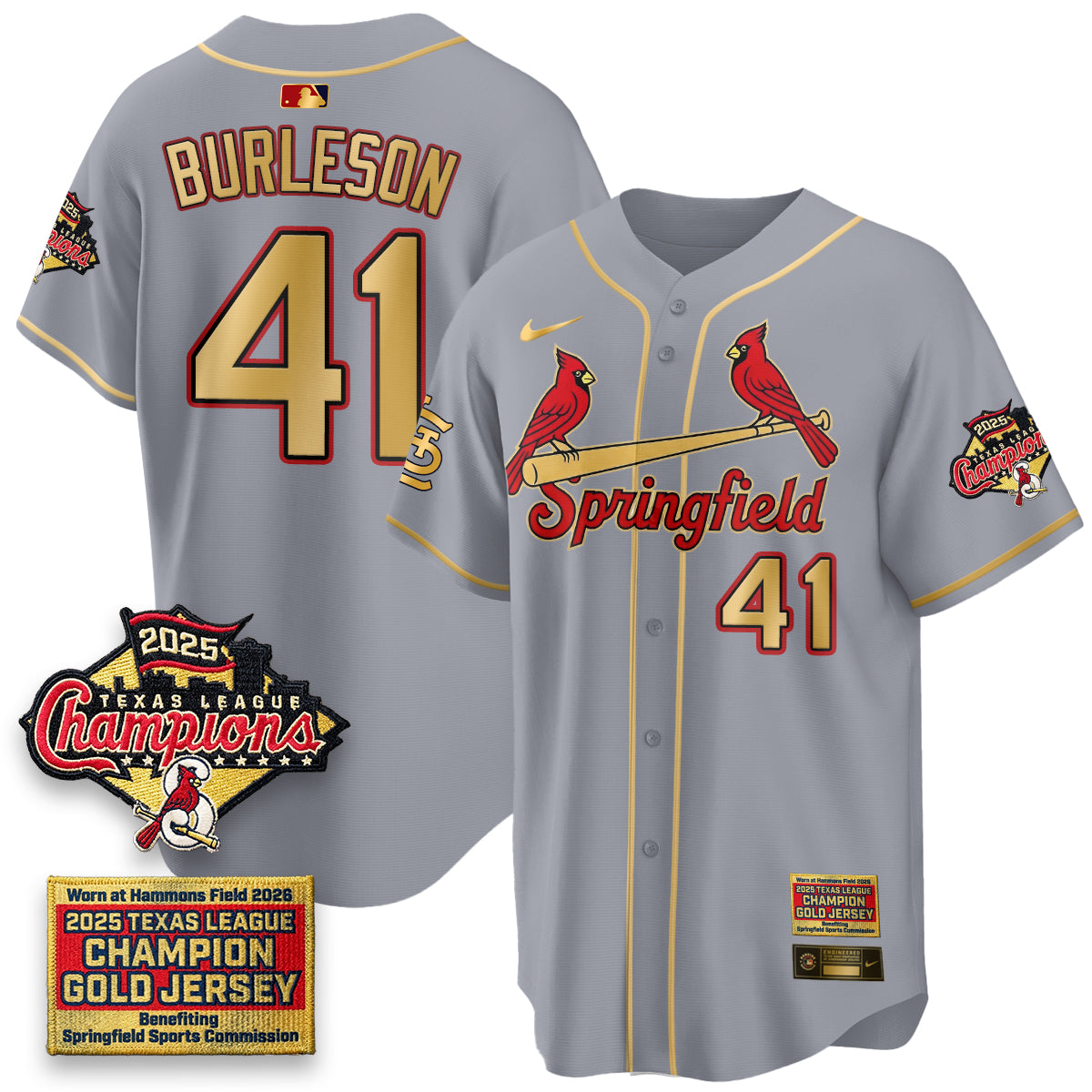 STL Springfield's Championship Gold Limited Jerseys - Stitched