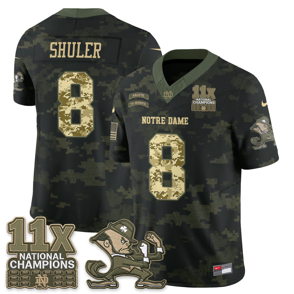 Notre Dame Fighting Irish 2026 Salute to Service Vapor Jersey - Stitched