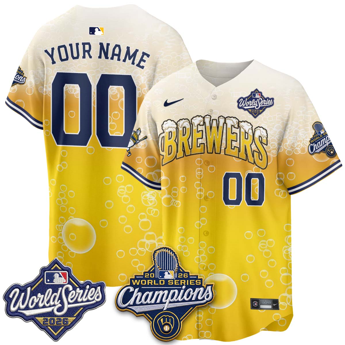 MIL "Pitcher & Pint" 2026 WS Champions Custom Vapor Jersey - Stitched