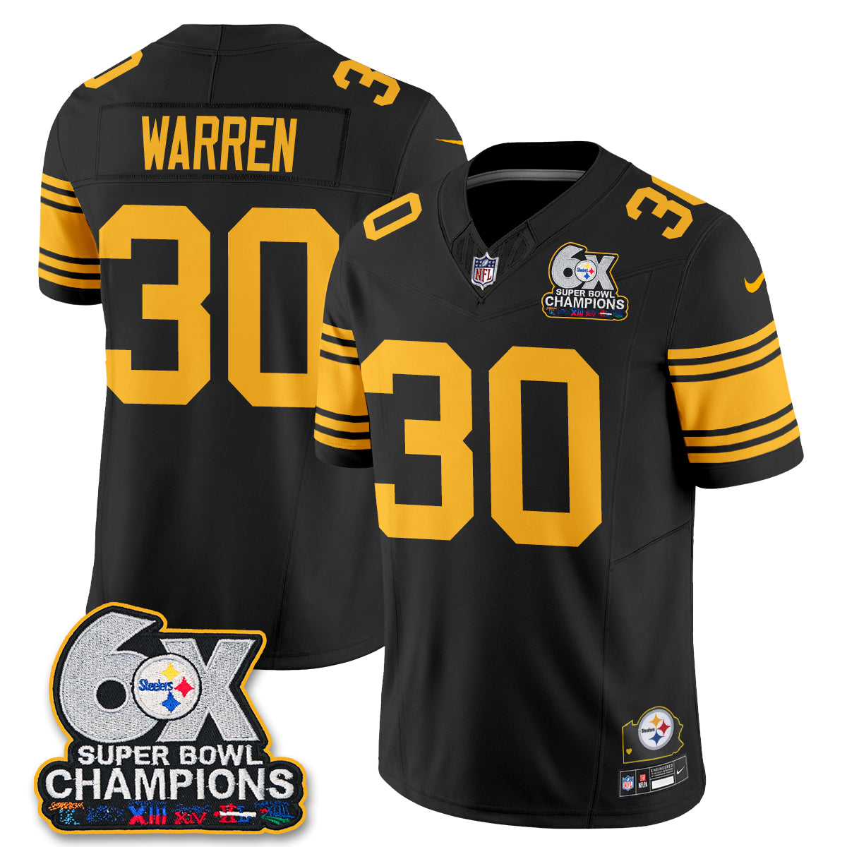 PIT 6X Champs Throwback V2 Vapor Jersey - Stitched