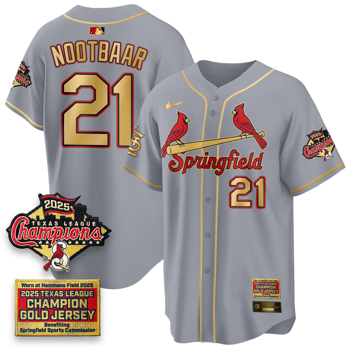 STL Springfield's Championship Gold Limited Jerseys - Stitched