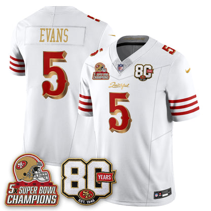 San Francisco 49ers 80 Years & 5X Champs Rivalries Vapor Jersey - Stitched