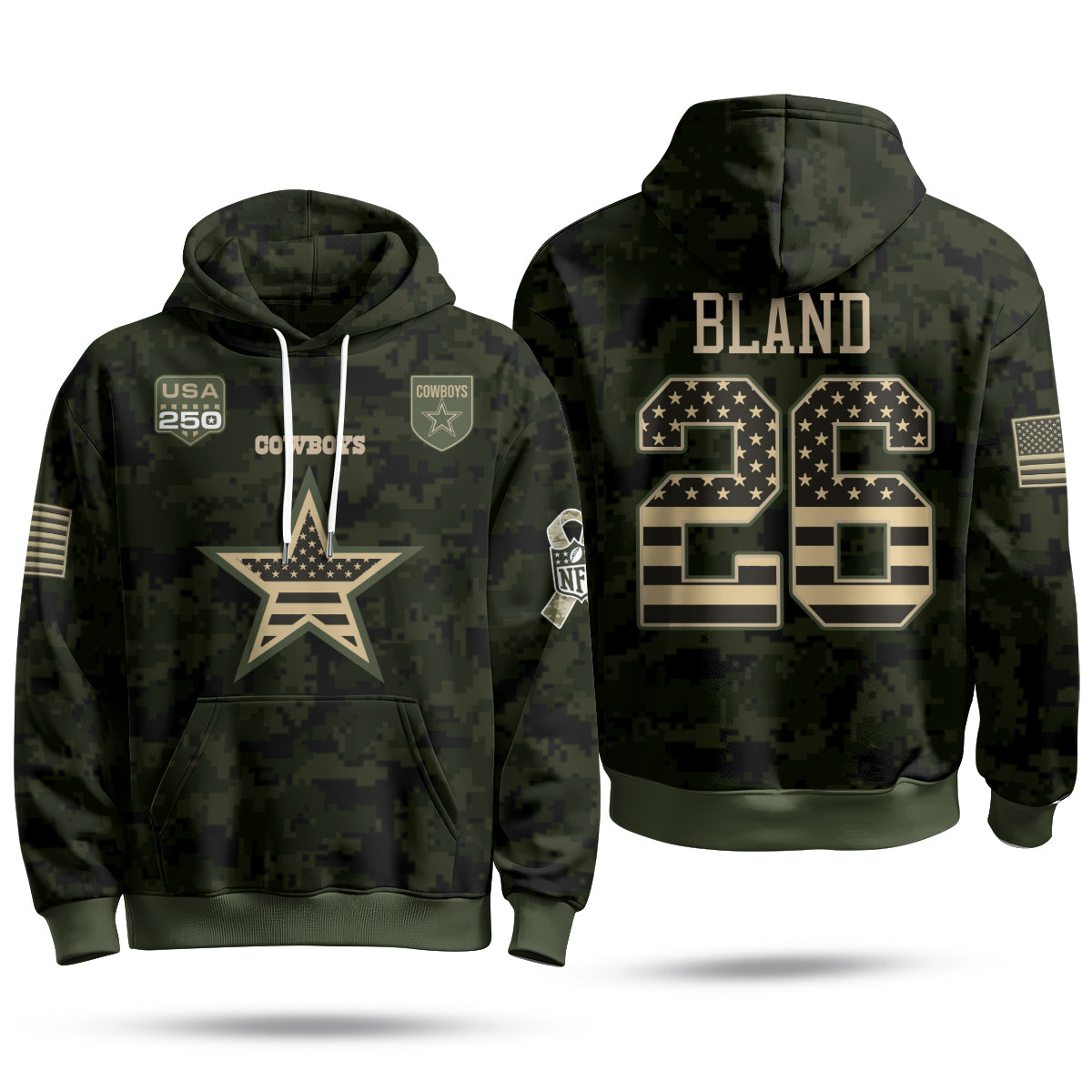 DAL 2026 Salute To Service Edition Pullover Hoodie - Printed