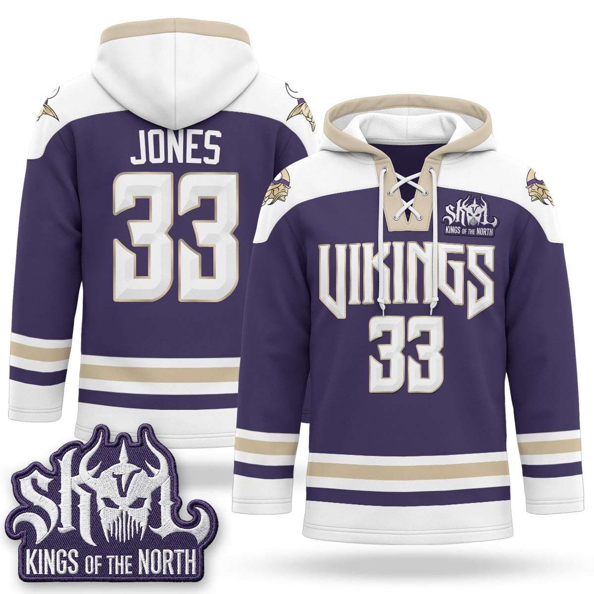 Minnesota Vikings 2026 Rivalries Fleece-Lined Hockey Hoodie - Stitched