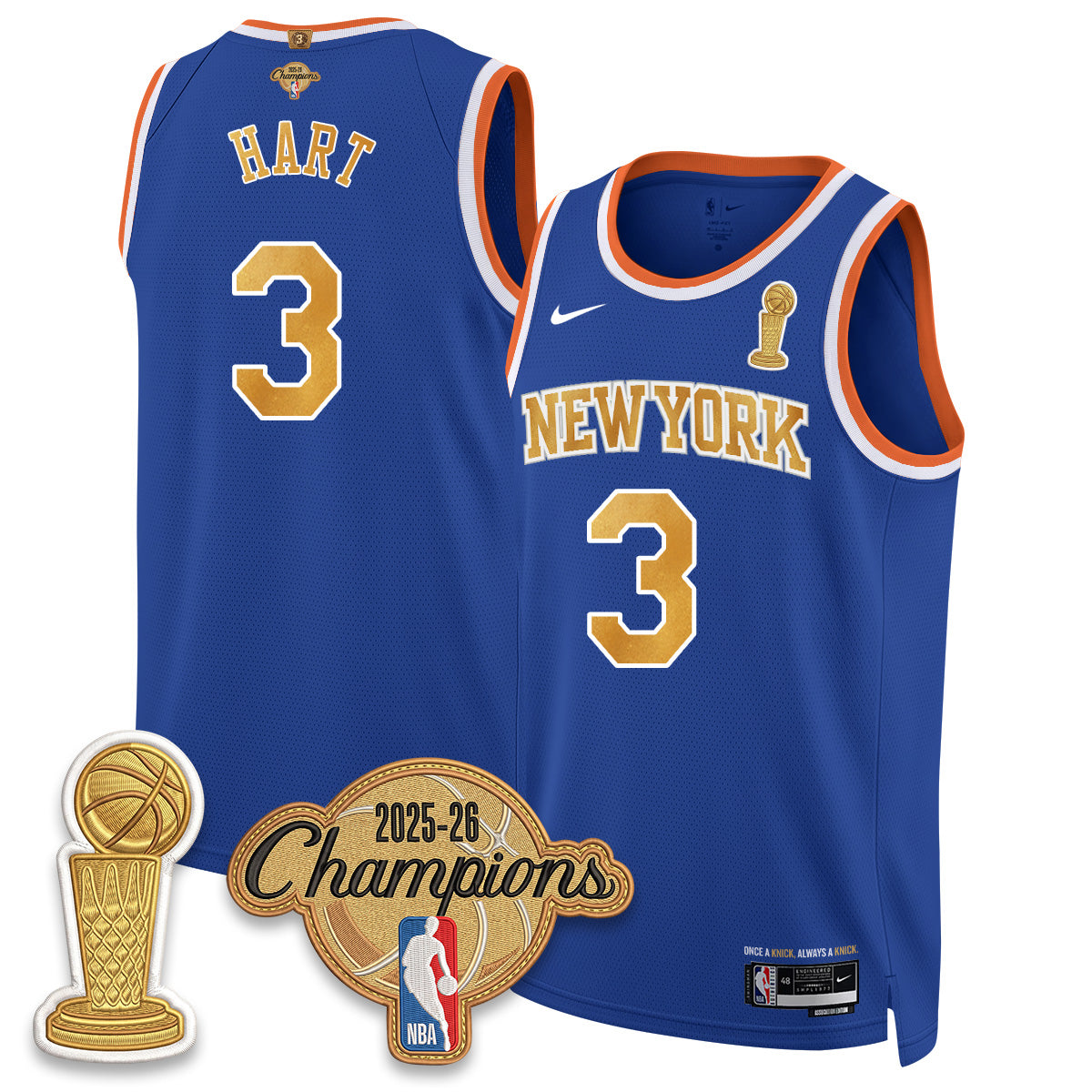 New York Knicks Champions Night Vapor Jersey - Stitched
