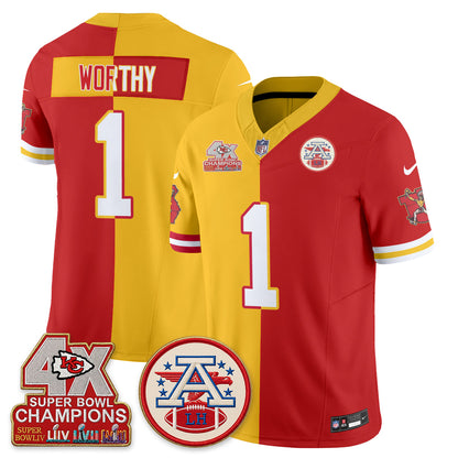 Kansas City Chiefs Throwback Split Vapor Jersey - Stitched