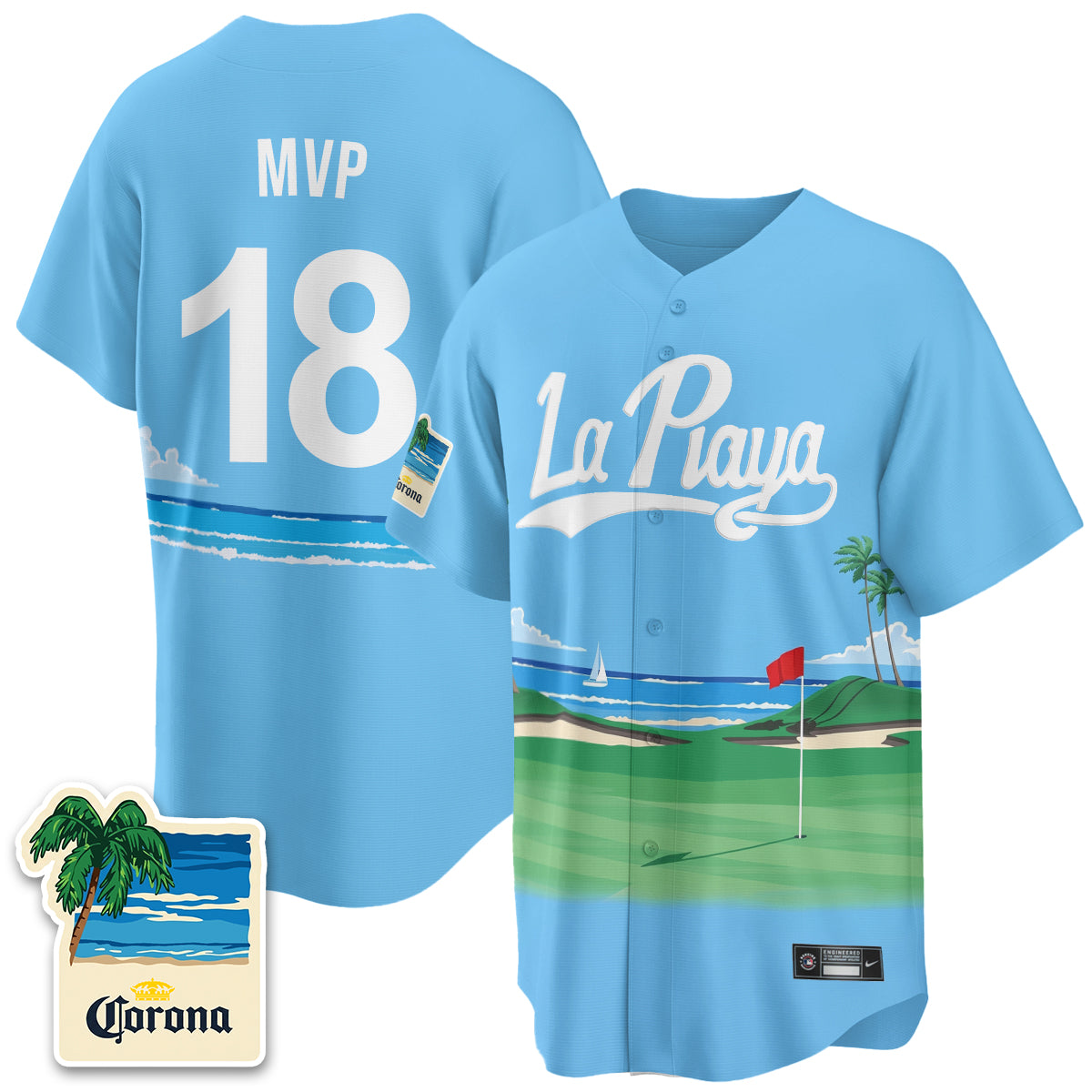 Los Angeles Dodgers Beach Connect "La Playa" Edition Vapor Jersey- Patch Stitched