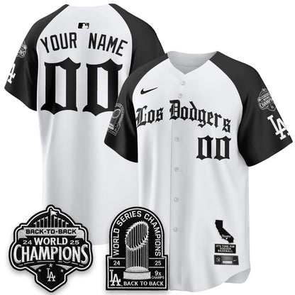 LAD World Series Champions Vapor Premier Limited Gothic Edition Custom Jersey - All Stitched