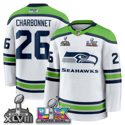 SEA 2X S.Bowl Champions Patch Hockey Jersey - Stitched
