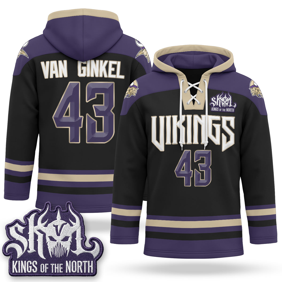 Minnesota Vikings 2026 Rivalries Fleece-Lined Hockey Hoodie - Stitched