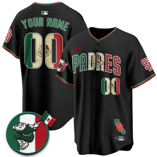 San Diego Padres Mexico Style Vapor Custom Jersey - Stitched