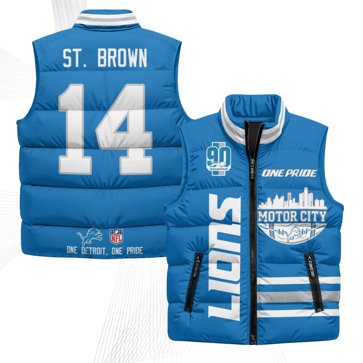 DET Motor City Puffer Vest - Printed