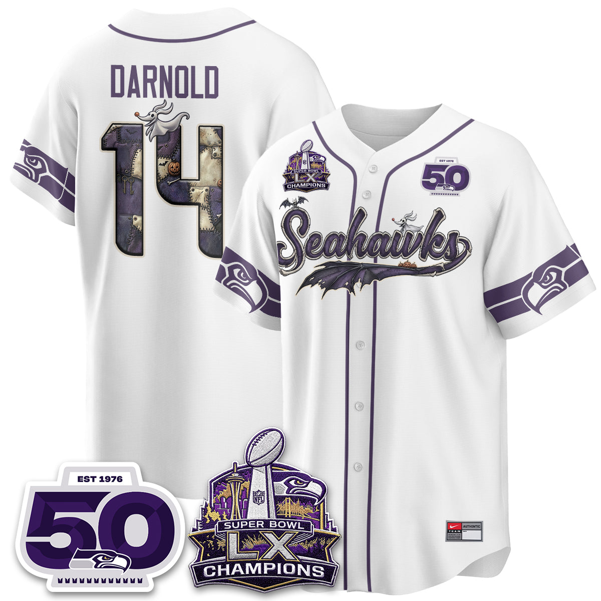 Seattle Seahawks 2026 Nightmare Edition Vapor Baseball Jersey - Stitched