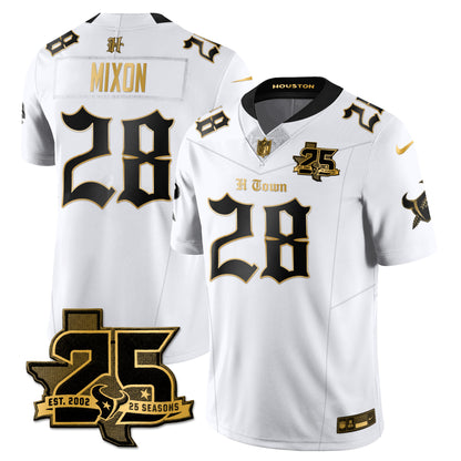 HOU 25th Seasons in 2026 Gothic Vapor Gold Edition Limited Jersey - All Stitched