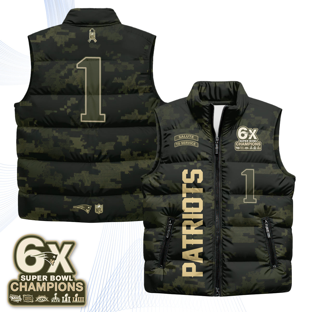NE 2026 Salute to Service Puffer Vest - Printed