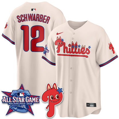 Philadelphia Phillies Fanged Rabbit Doll  Vapor Limited Jersey - Stitched