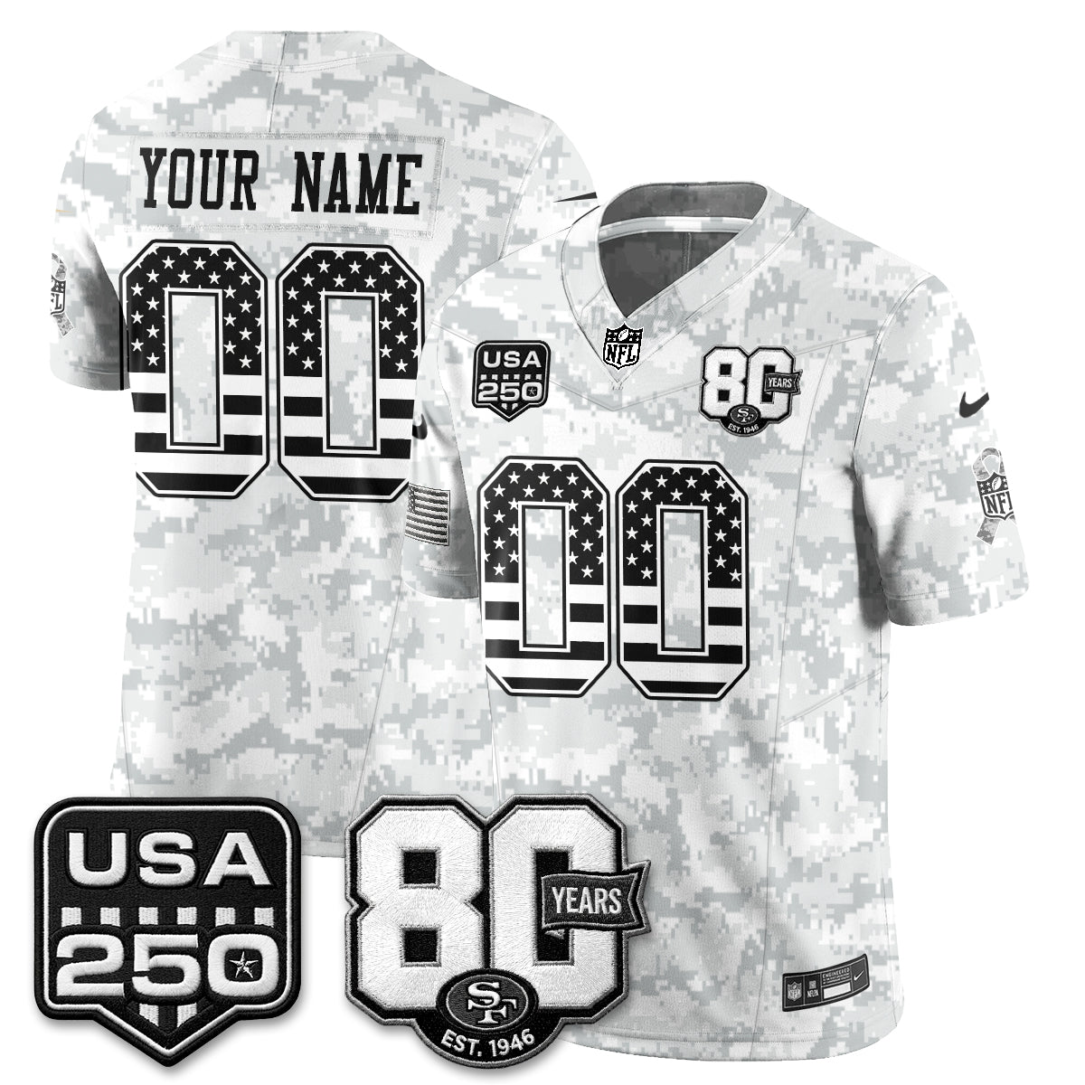 San Francisco 49ers 2026 Salute to Service Edition Vapor Custom Jersey - Stitched
