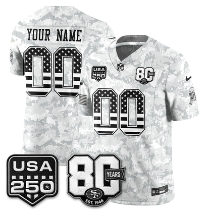San Francisco 49ers 2026 Salute to Service Edition Vapor Custom Jersey - Stitched