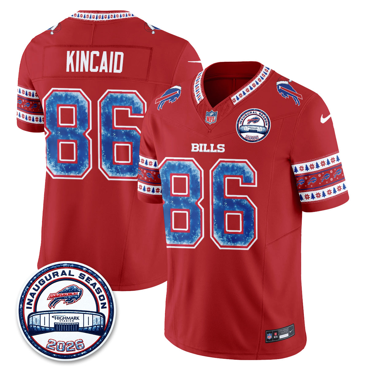Buffalo Bills Xmas Edition Vapor Jersey - Stitched