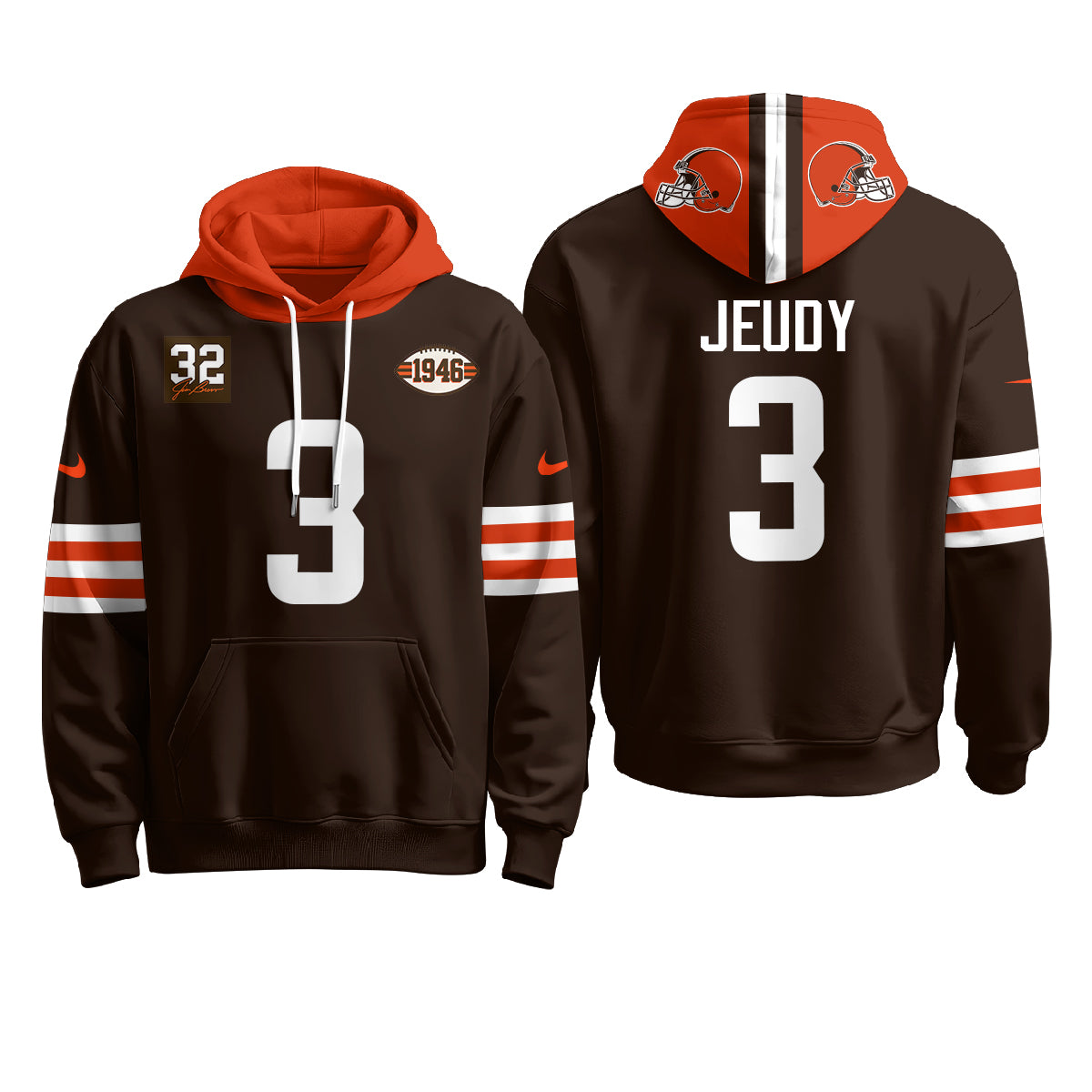 CLE 1946 Anniversary Patch Fleece Hoodie - Printed