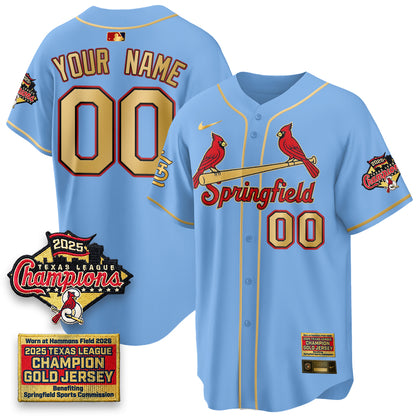 STL Springfield's Championship Gold Limited Custom Jerseys - Stitched