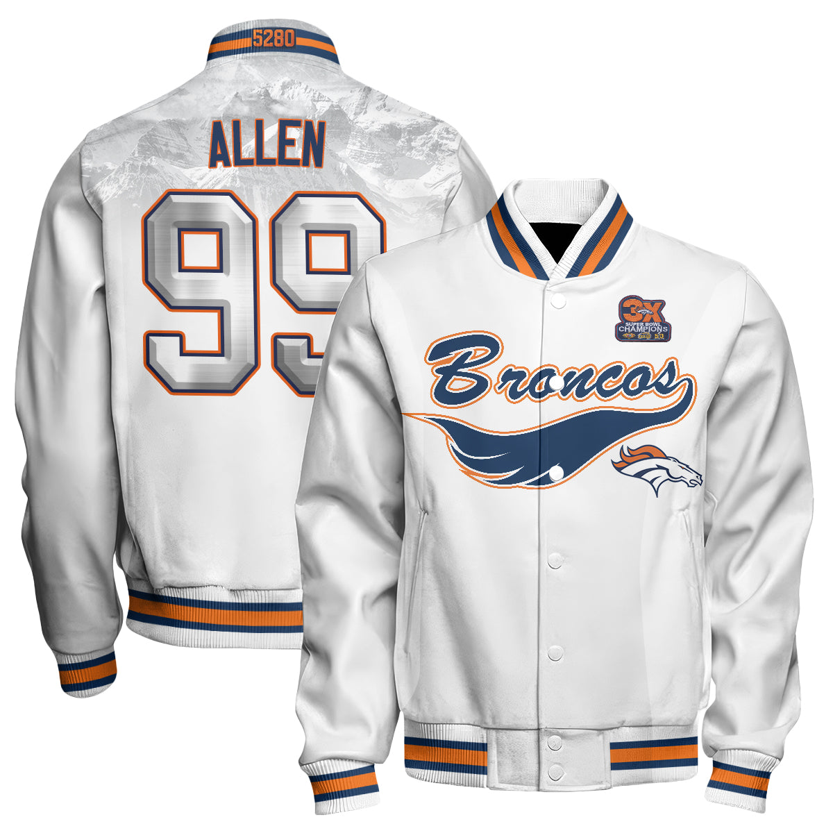 Denver Broncos Fangear Edition Baseball Jacket - Printed