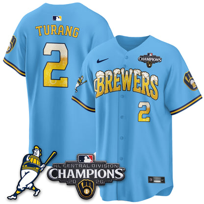 Milwaukee Brewers 2026 NL Division Champs Vapor Jersey V2- Stitched