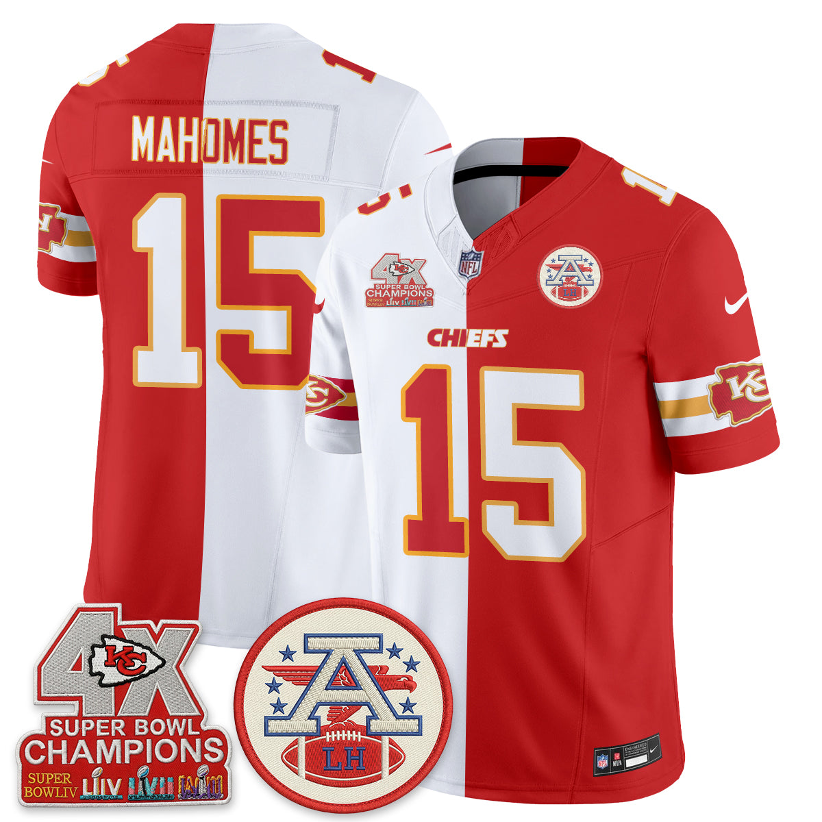 Kansas City Chiefs Split Edition Vapor Jersey - Stitched