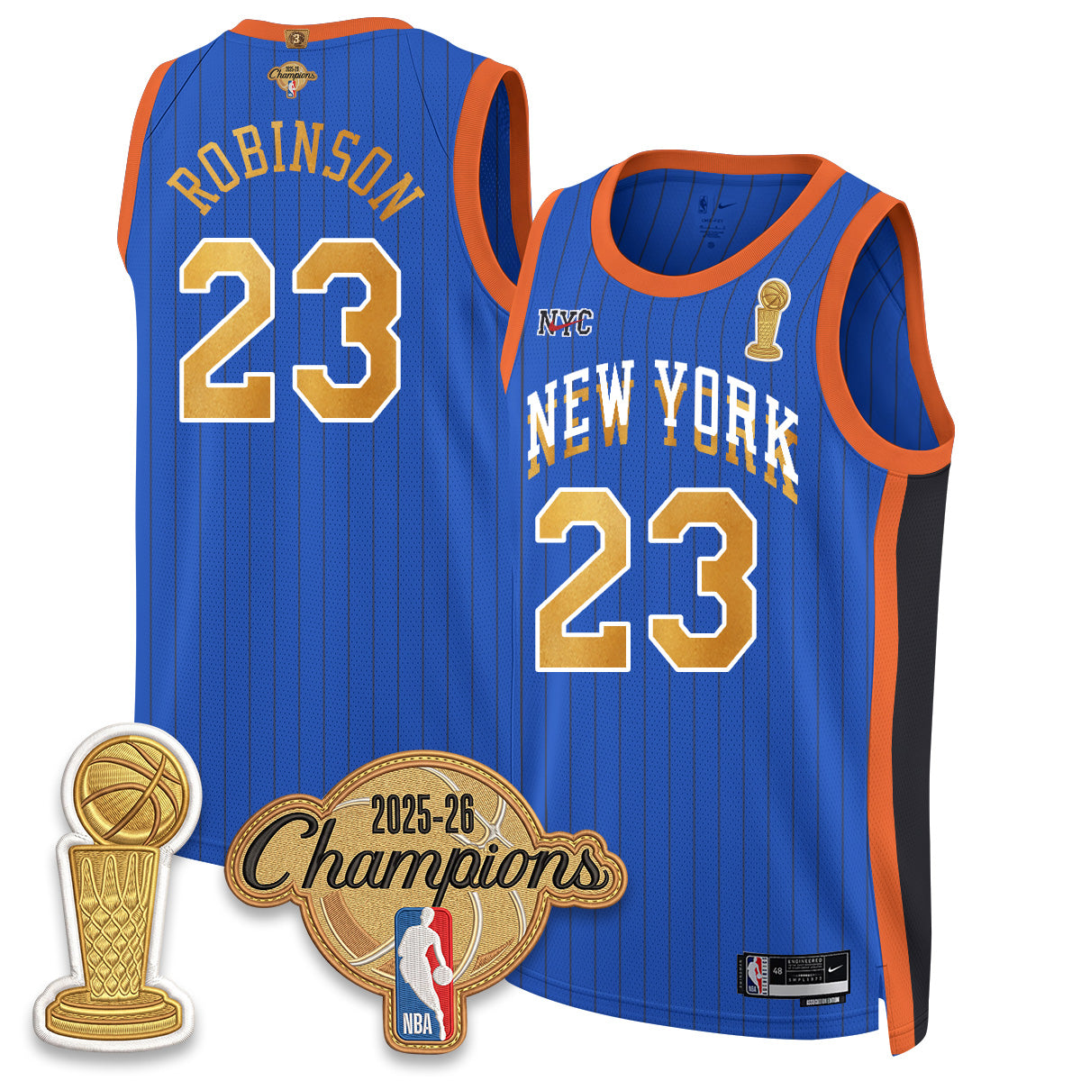 New York Knicks Champions Night Vapor Jersey - Stitched