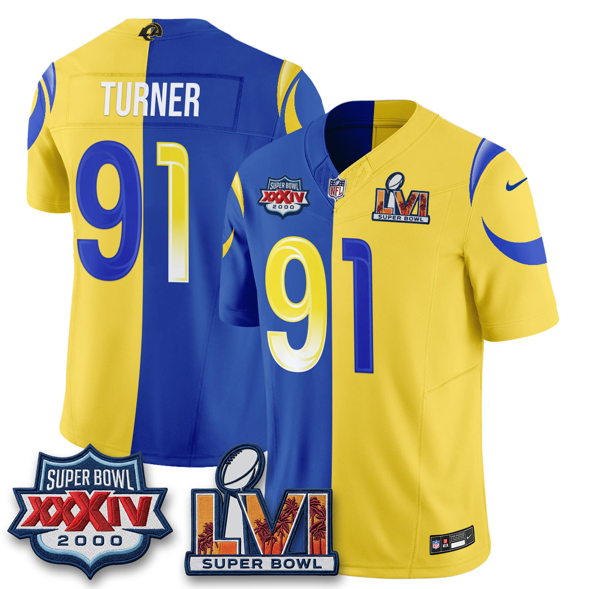 Los Angeles Rams Rivalries Split Vapor Jersey - Stitched