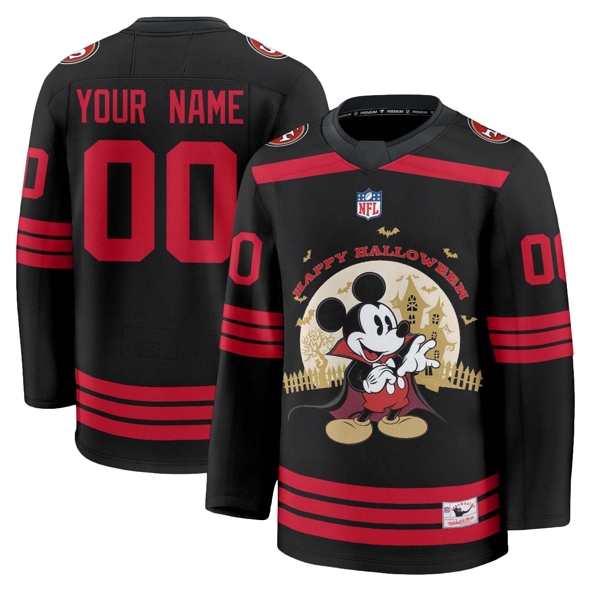 SF x Halloween Cartoon Mouse Edition Custom Hockey Jersey - Printed