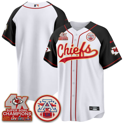 Kansas City Chiefs 4X Champs Gold Trim Edition Vapor Baseball Jersey - Stitched