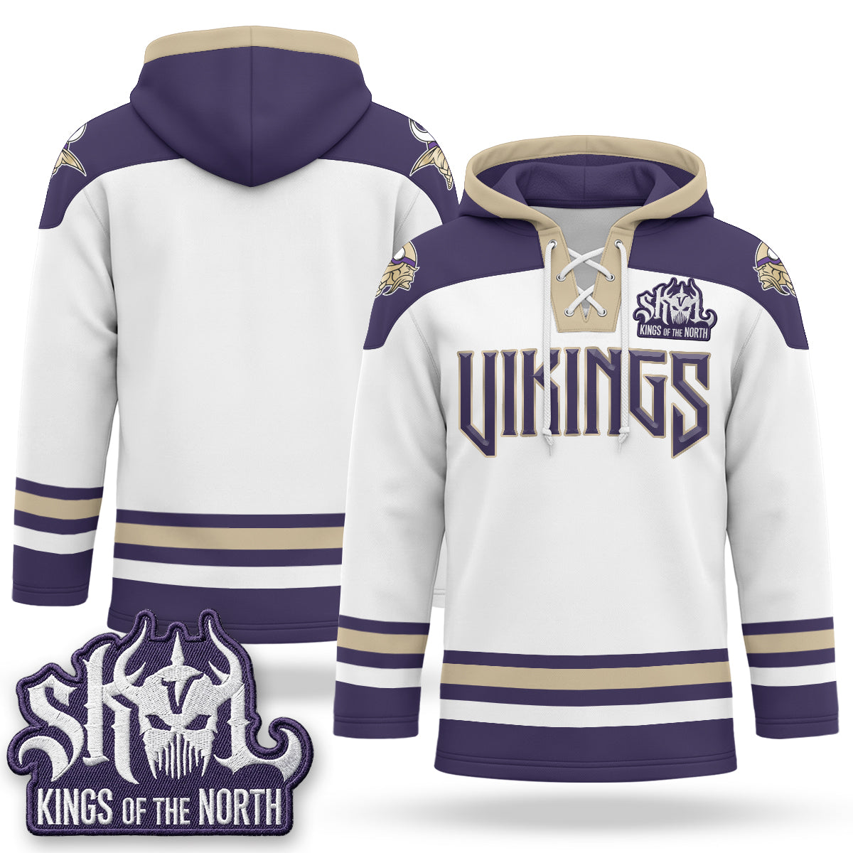 Minnesota Vikings 2026 Rivalries Fleece-Lined Hockey Hoodie - Stitched
