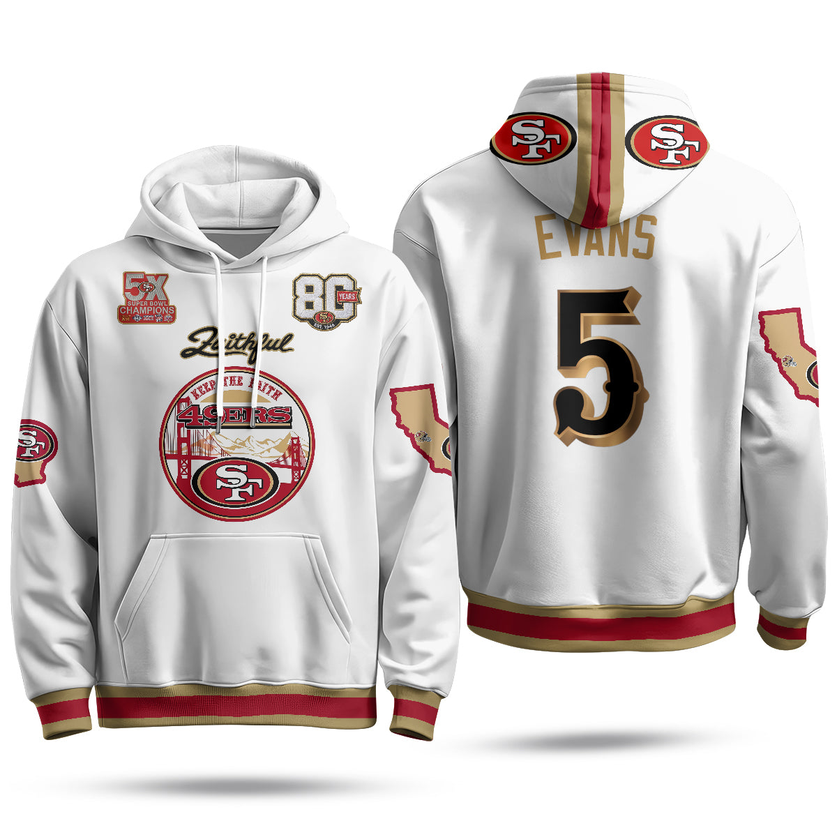 San Francisco 49ers Faithful to The Bay Hoodie - Stitched