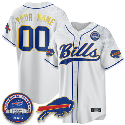 Buffalo Bills 2026 Gold Trim Baseball Edition Vapor Custom Jersey - Stitched