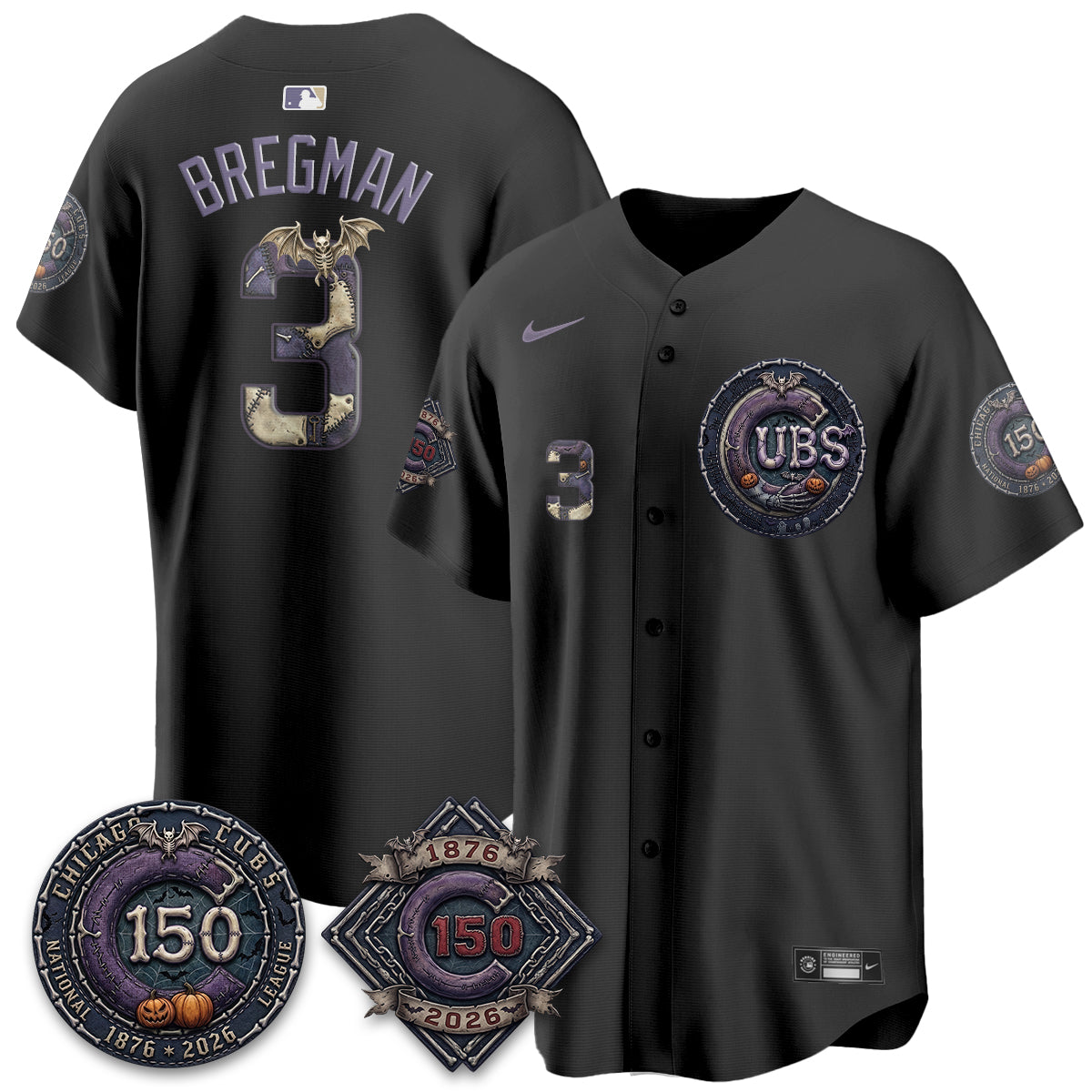Chicago Cubs Nightmare Edition Vapor Limited Jersey - Printed