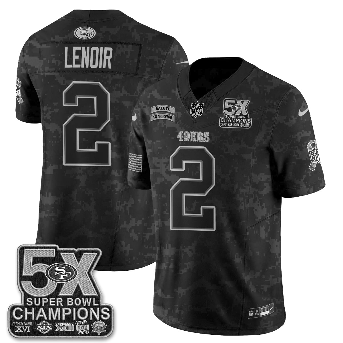 San Francisco 49ers 2026 Salute to Service V2 Vapor Jersey - Stitched