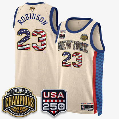 New York Knicks 2026 NBA Eastern Conference Champions x Fourth of July Vapor Jersey - Stitched