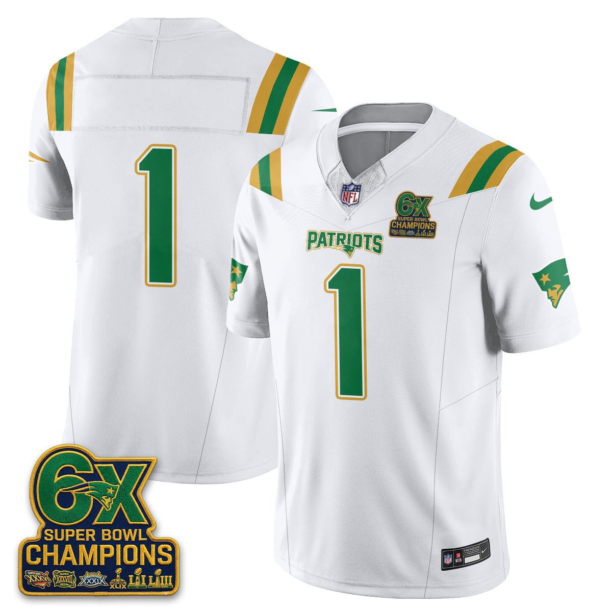 New England Patriots Irish Edition Vapor Jersey - Stitched