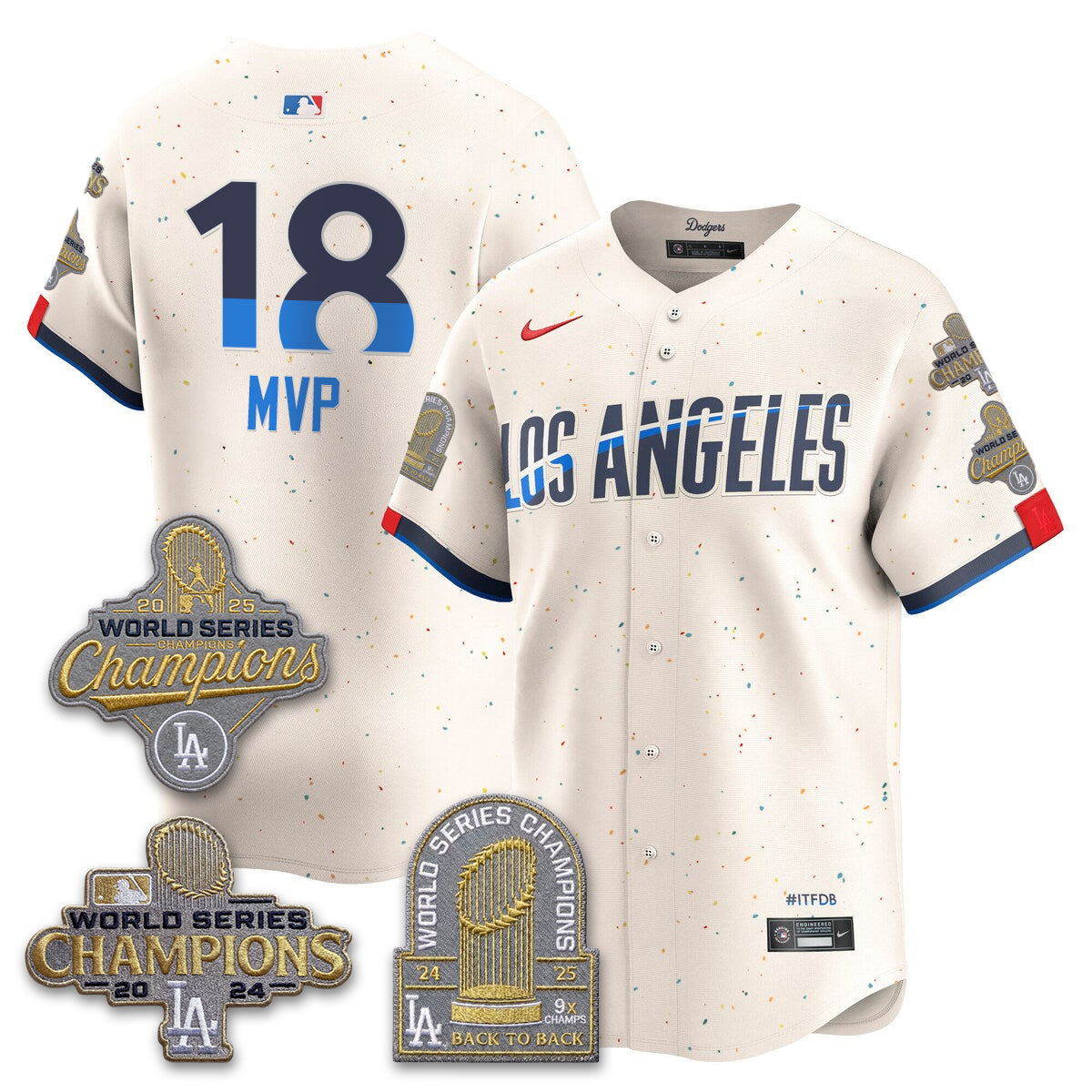 LAD Gold Collection Stadium Vapor Limited Jersey - Back to Back 9x Champs - All Stitched