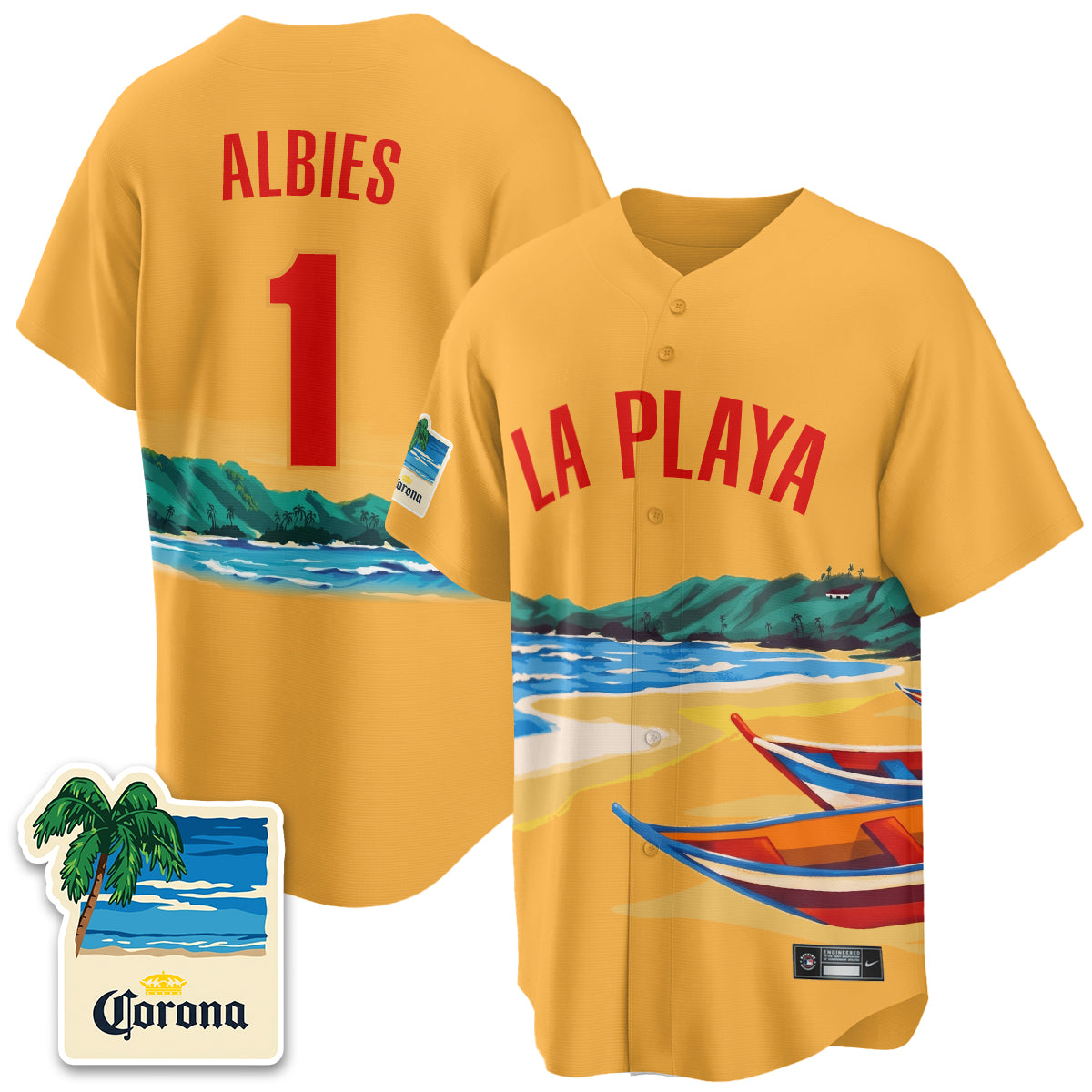 Atlanta Braves Beach Connect "La Playa" Edition Vapor Jersey- Patch Stitched