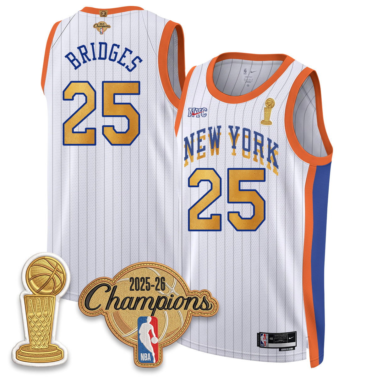 New York Knicks Champions Night Vapor Jersey - Stitched