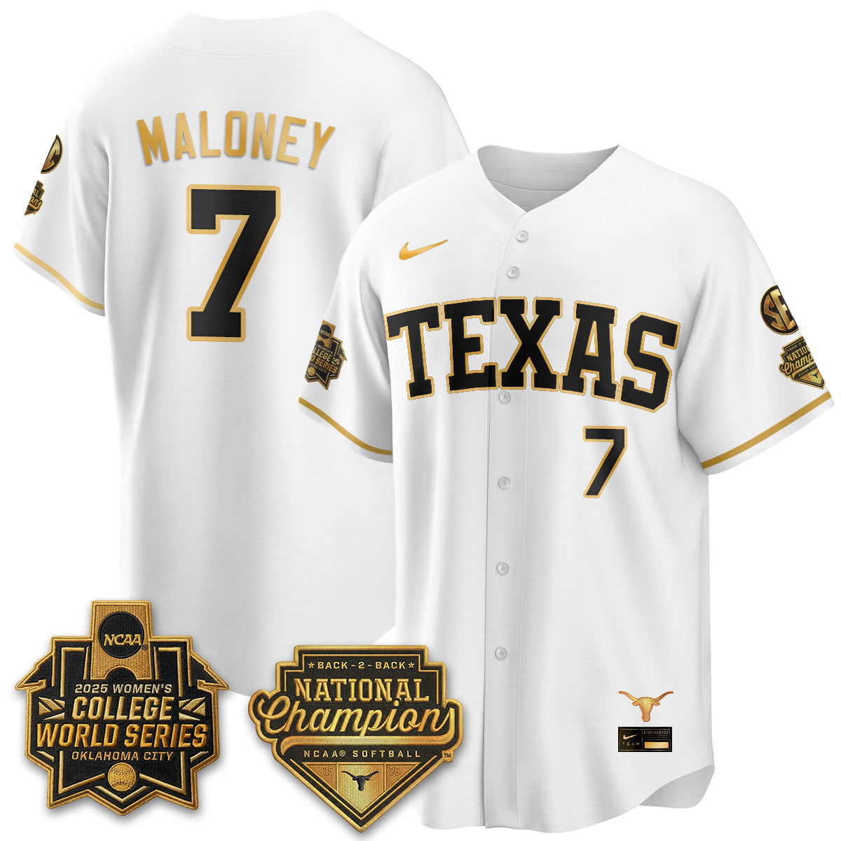 Texas Longhorns Softball 2026 World Series (WCWS) Vapor Premier Limited Jersey - B2B Champs - All Stitched