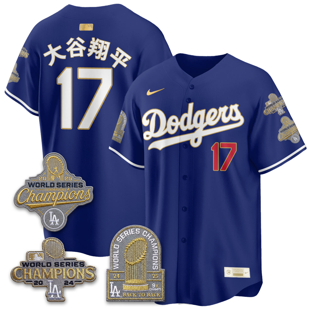 LAD Gold Collection Stadium Vapor Limited Jersey - Back to Back 9x Champs - All Stitched